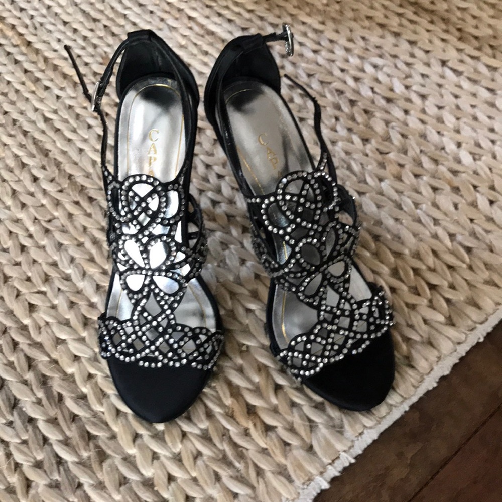 Black satin armani by caparros shoes